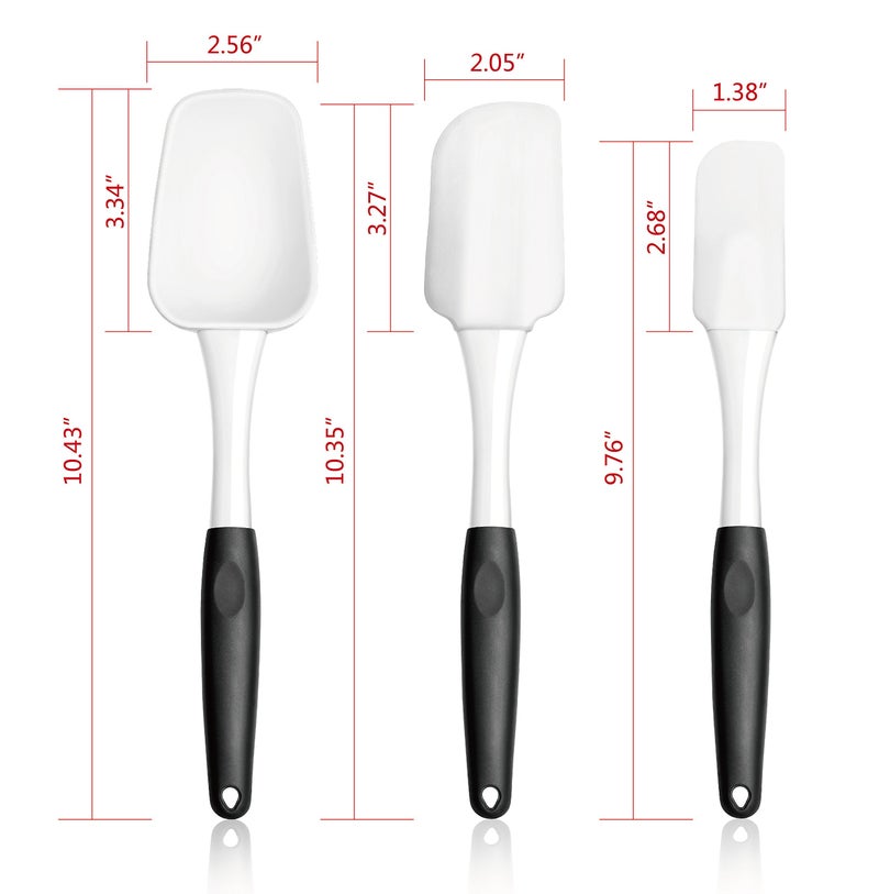 Artaste 43082 Non-Stick Silicone Spatula Set with Rubber Handle, 3-Piece - Image 2